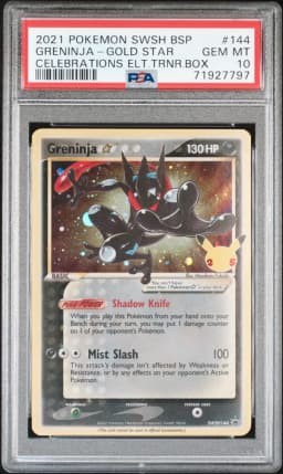 2021 #144 Greninja-Gold Star PSA 10 Swsh Black Star Promo