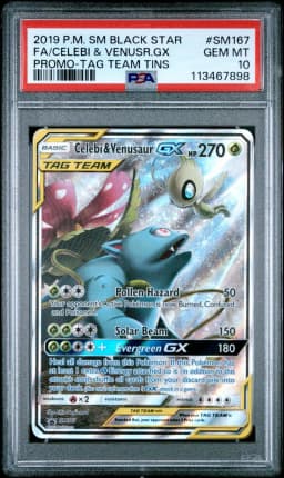 2019 #SM167 Full Art/Celebi & Venusaur GX PSA 10 SM Black Star Promo Pokemon