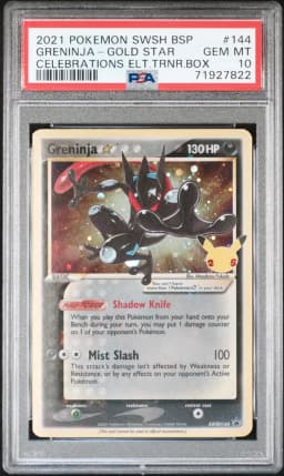 2021 #144 Greninja-Gold Star PSA 10 Swsh Black Star Promo