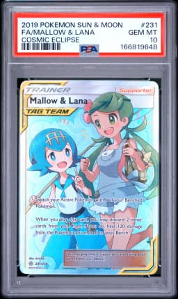 2019 #231 Full Art/Mallow & Lana PSA 10 Sun & Moon Cosmic Eclipse