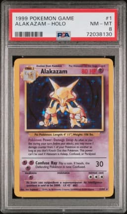 1999 #1 Alakazam-Holo PSA 8 Game