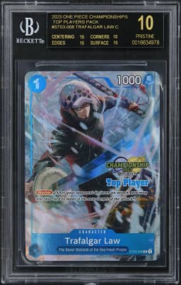 2022 #ST03008 Trafalgar Law TEXTURED C/(Championship 2023 Top Players Pack) BGS 10 One Piece Card Game Promos