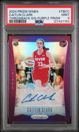 2024 #TBCC Caitlin Clark PSA 9 Panini Prizm WNBA Throwback Signatures