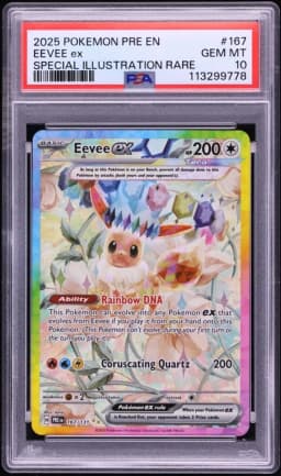 2025 #167 Scarlet & Violet Prismatic Evolutions SIR Eevee Ex GEM MINT PSA 10 Pokemon