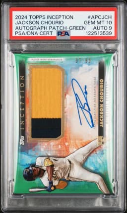 2024 #APCJCH Jackson Chourio PSA 10 Topps Inception Autograph Patch
