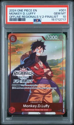 2024 #001 Monkey D. Luffy PSA 10 One Piece Offline Regionals Pack 2024 Vol.2