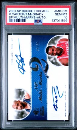 2007 #MD-CM Tracy McGrady/Vince Carter PSA 10 SP Rookie Threads SP Multi-Marks