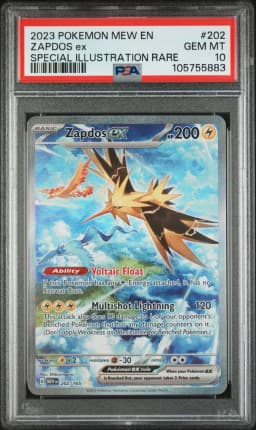 2023 #202 Zapdos EX PSA 10 Mew EN-151