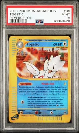 2003 #39 Togetic-Reverse Foil PSA 9 Aquapolis