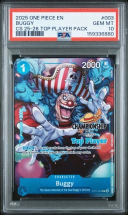 2025 #003 Buggy PSA 10 One Piece Championship 25-26 Top Player Pack