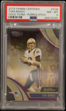 2018 #TOB Tom Brady PSA 8 Panini Certified Gold Team