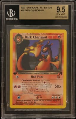 2000 #21 Dark Charizard R BGS 9.5 Team Rocket 1st Edition