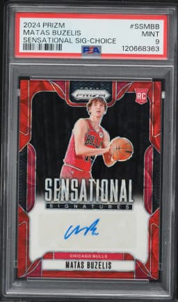 2024 #SSMBB Matas Buzelis PSA 9 Panini Prizm Sensational Signatures Basketball