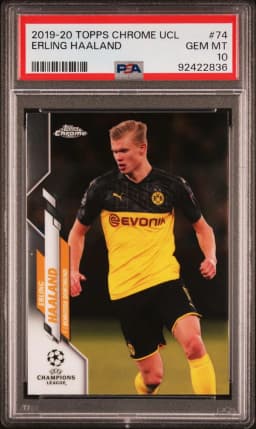 2019 #74 Erling Haaland PSA 10 Topps Chrome UEFA Champions League