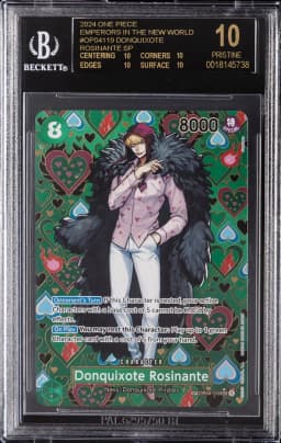2024 #OP04119 Donquixote Rosinante SP BGS 10 Black Label Card Game Emperors in the New World One Piece