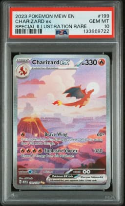 2023 #199 Charizard EX PSA 10 Mew EN-151