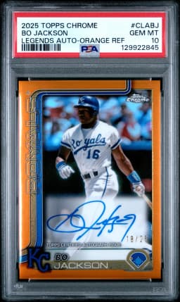2025 #CLABJ Bo Jackson PSA 10 Topps Chrome Legend Autographs