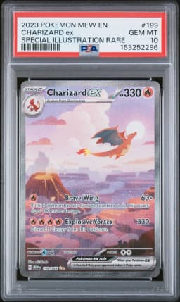 2023 #199 Charizard EX PSA 10 Mew EN-151