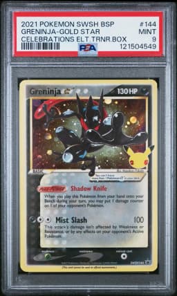 2021 #144 Greninja-Gold Star PSA 9 Swsh Black Star Promo