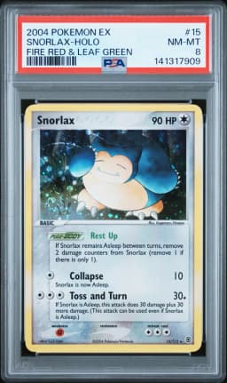2004 #15 Snorlax-Holo PSA 8 EX Fire Red & Leaf Green