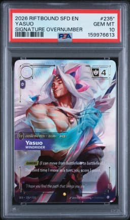 2026 #235* Yasuo - Windrider PSA 10 Riftbound: League of Legends Sfd-Spiritforged