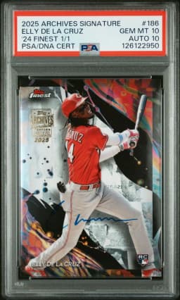 2025 #186 Elly de La Cruz PSA 10 Topps Archives Signature Series