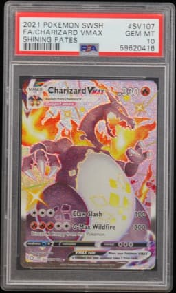 2021 #SV107 Full Art/Charizard Vmax PSA 10 Sword & Shield Shining Fates