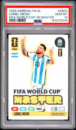 2026 #DB03 Lionel Messi PSA 10 Panini Adrenalyn XL FIFA World Cup 2026 FIFA World Cup Master