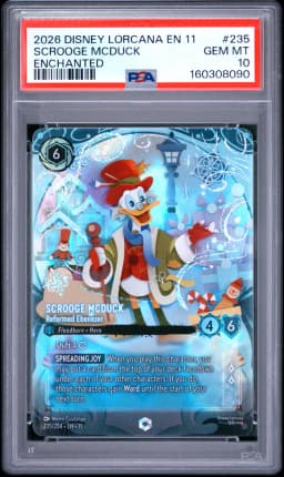 2026 #235 Scrooge Mcduck - Reformed Ebenezer PSA 10 Disney Lorcana EN 11-Winterspell