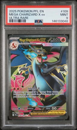 2025 #109 Mega Charizard X EX PSA 9 Pfl EN-Phantasmal Flames