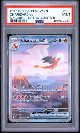 2023 #199 Charizard EX PSA 9 Mew EN-151