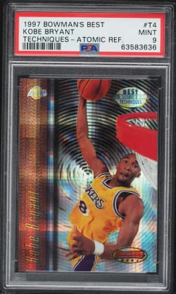 1997 #T4 Kobe Bryant PSA 9 Bowman's Best Techniques Basketball
