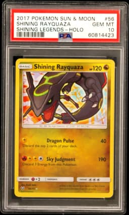 2017 #56 Shining Rayquaza-Holo PSA 10 Sun & Moon Shining Legends