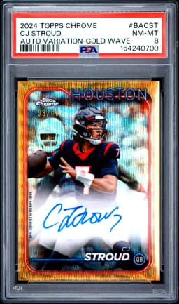 2024 #BACST CJ Stroud PSA 8 Topps Chrome Base Autographs Variations