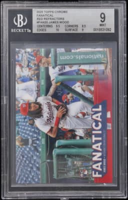 2025 #FAN20 James Wood BGS 9 Topps Chrome Fanatical Red Refractors