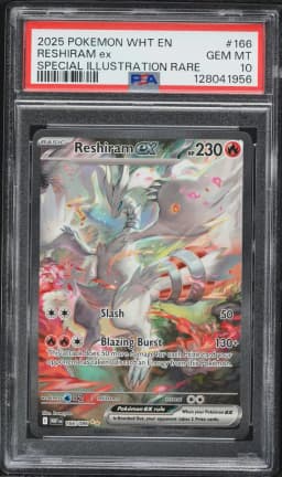 2025 #166 Reshiram EX PSA 10 Wht EN-White Flare Pokemon