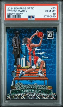 2024 #13 Tyrese Maxey PSA 10 Panini Donruss Optic Downtown