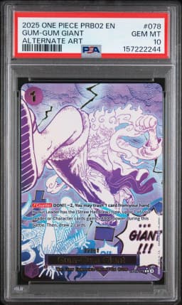 2025 #078 Gum-Gum Giant PSA 10 One Piece PRB02-Premium Booster -One Piece Card the Best- Vol.2