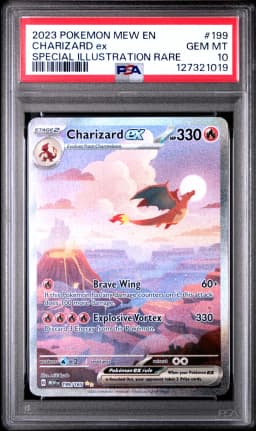 2023 #199 Charizard EX PSA 10 Mew EN-151