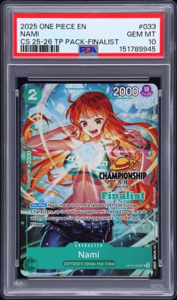 2025 #033 Nami PSA 10 One Piece Championship 25-26 Top Player Pack