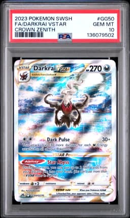 2023 #GG50 Full Art/Darkrai Vstar PSA 10 Sword and Shield Crown Zenith