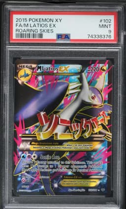 2015 #102 Full Art/M Latios EX PSA 9 XY Roaring Skies Pokemon