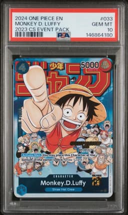2024 #033 Monkey D. Luffy PSA 10 One Piece Championship 2023 Event Pack