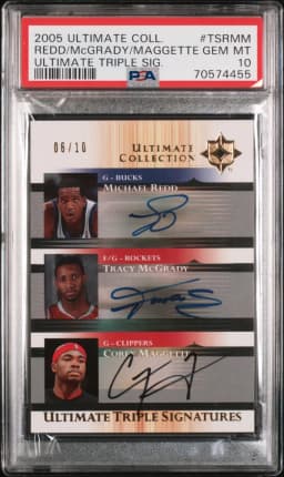 2005 #TSRMM Corey Maggette/Michael Redd/Tracy McGrady PSA 10 Ultimate Collection Ultimate Triple Signature