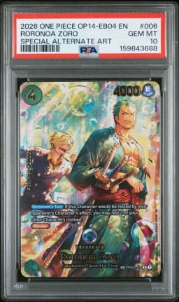 2026 #006 Roronoa Zoro PSA 10 One Piece OP14-EB04-the Azure Sea's Seven