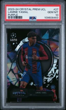 2023 #27 Lamine Yamal PSA 10 Topps Crystal Premium UEFA Champions League
