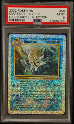 2002 #58 Omastar-Reverse Foil PSA 9 Legendary Collection