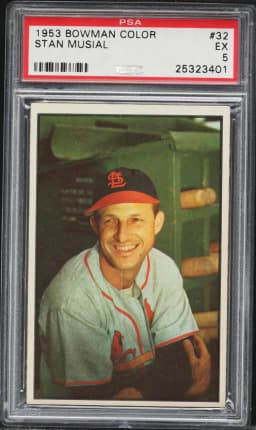 1953 #32 Stan Musial PSA 5 Bowman Color Baseball