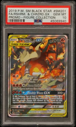 2019 #SM201 Full Art/Reshiram & Charizard GX PSA 10 SM Black Star Promo