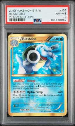 2013 #137 Blastoise PSA 8 Black & White Plasma Storm